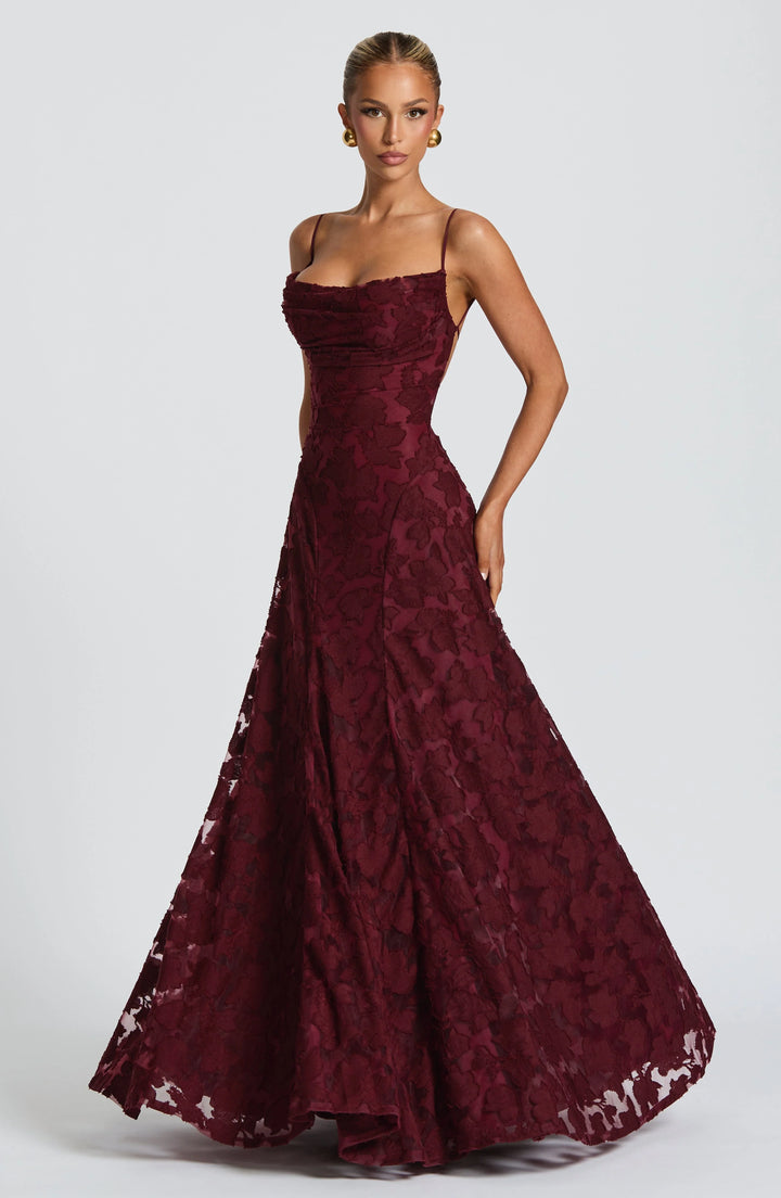 Backless Chiffon Spaghetti Strap Maxi Dress