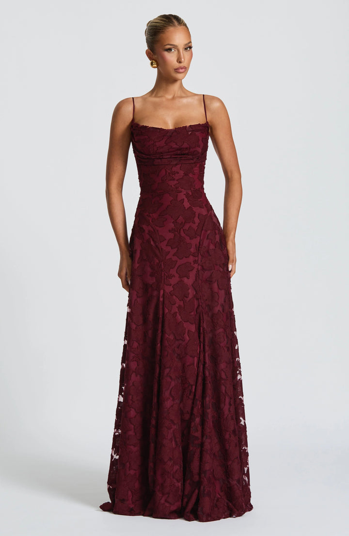 Backless Chiffon Spaghetti Strap Maxi Dress