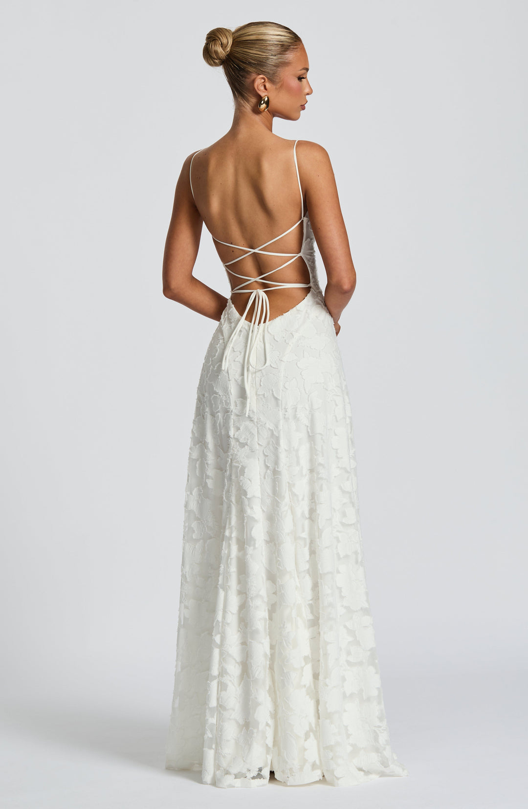 Backless Chiffon Spaghetti Strap Maxi Dress