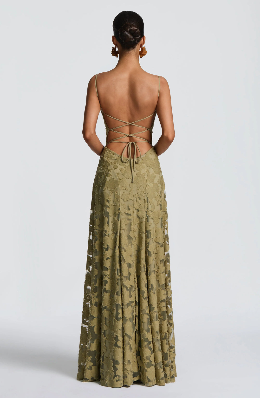 Backless Chiffon Spaghetti Strap Maxi Dress