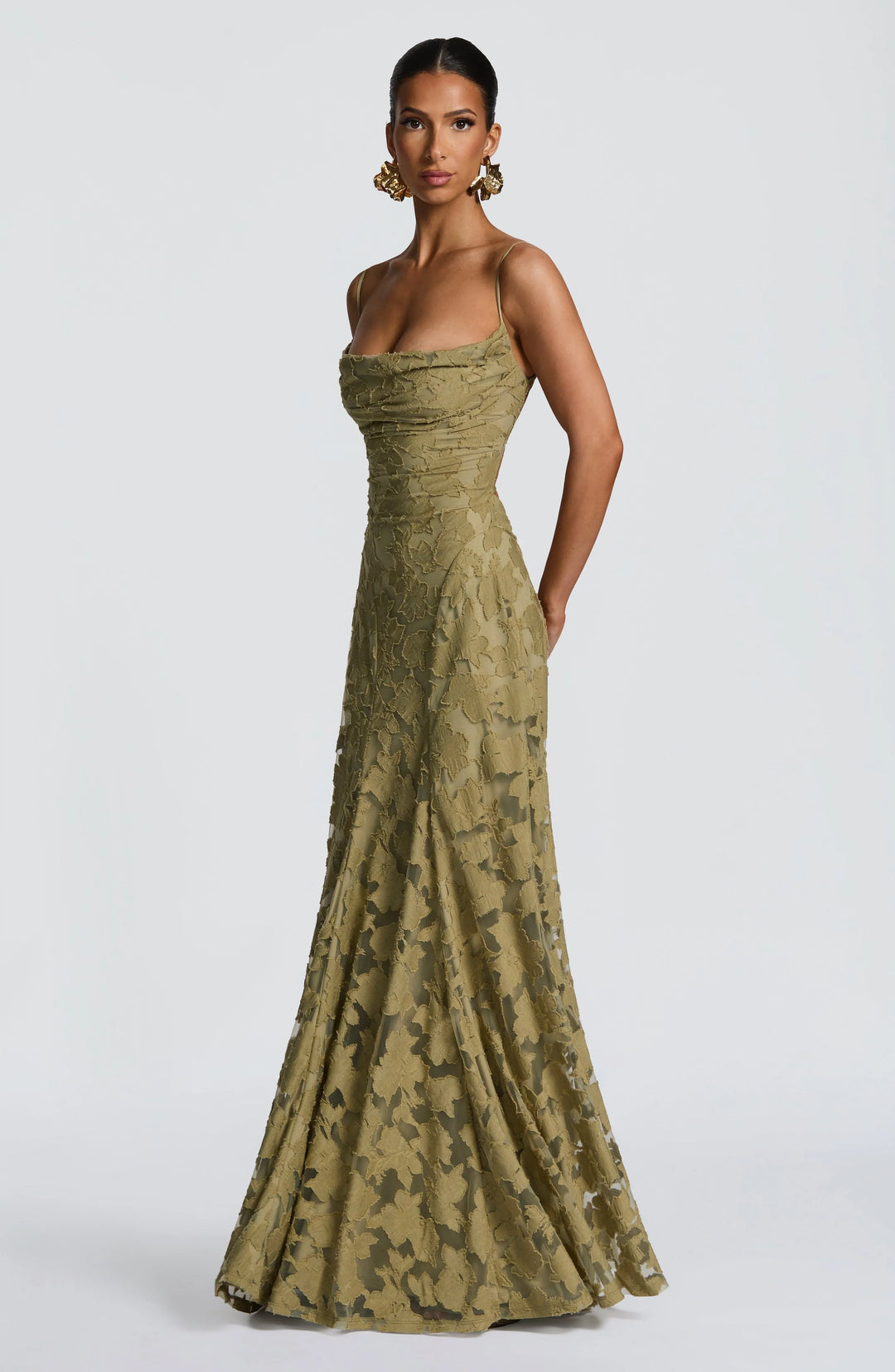 Backless Chiffon Spaghetti Strap Maxi Dress