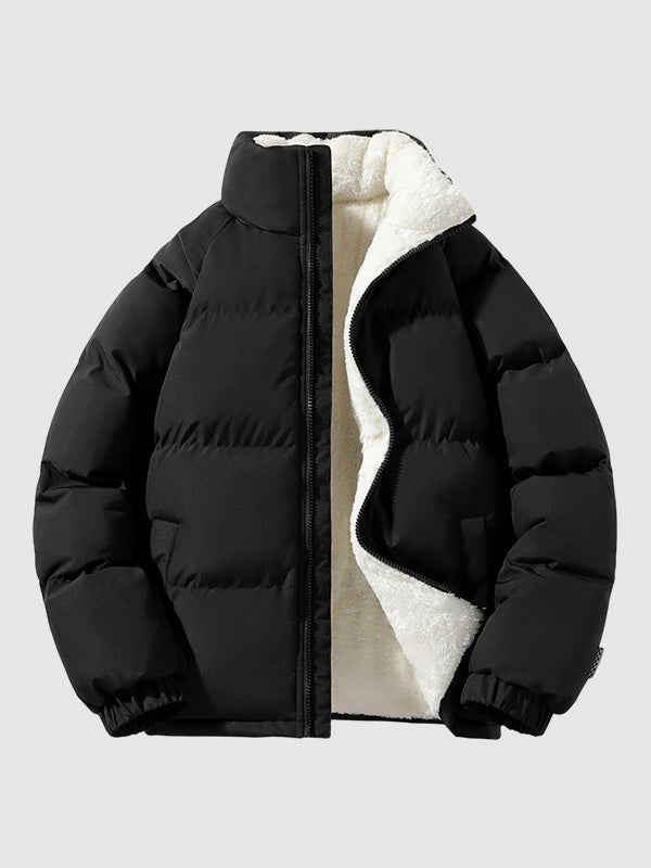 Men's Waterproof Puffer Jacket with Fleece Lining