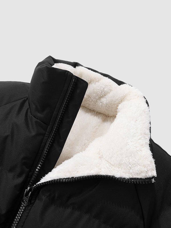 Men's Waterproof Puffer Jacket with Fleece Lining