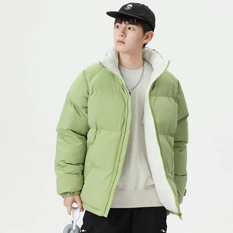 Men's Waterproof Puffer Jacket with Fleece Lining