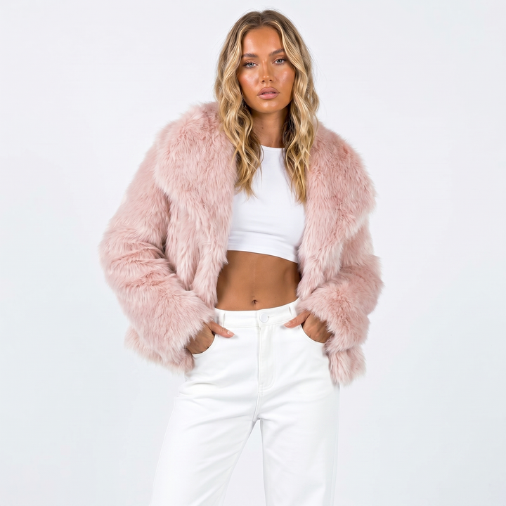 Women's Cropped Luxury Faux Fur Jacket