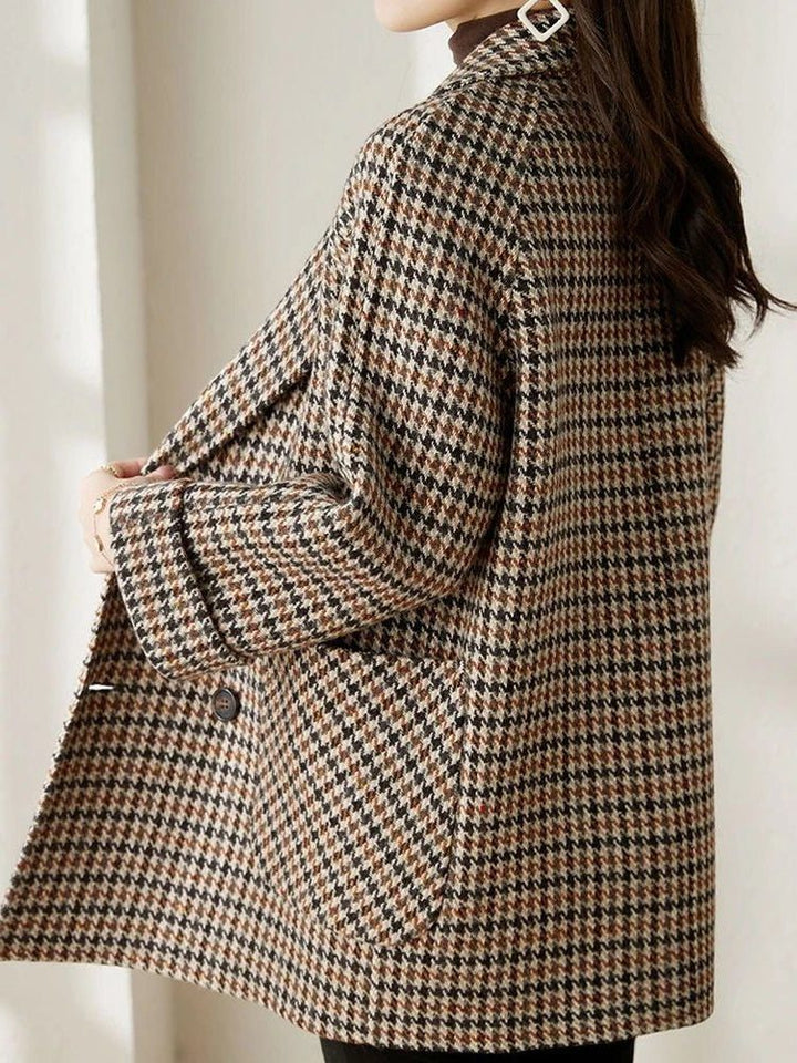 Women's Wool-Effect Houndstooth Blazer Coat