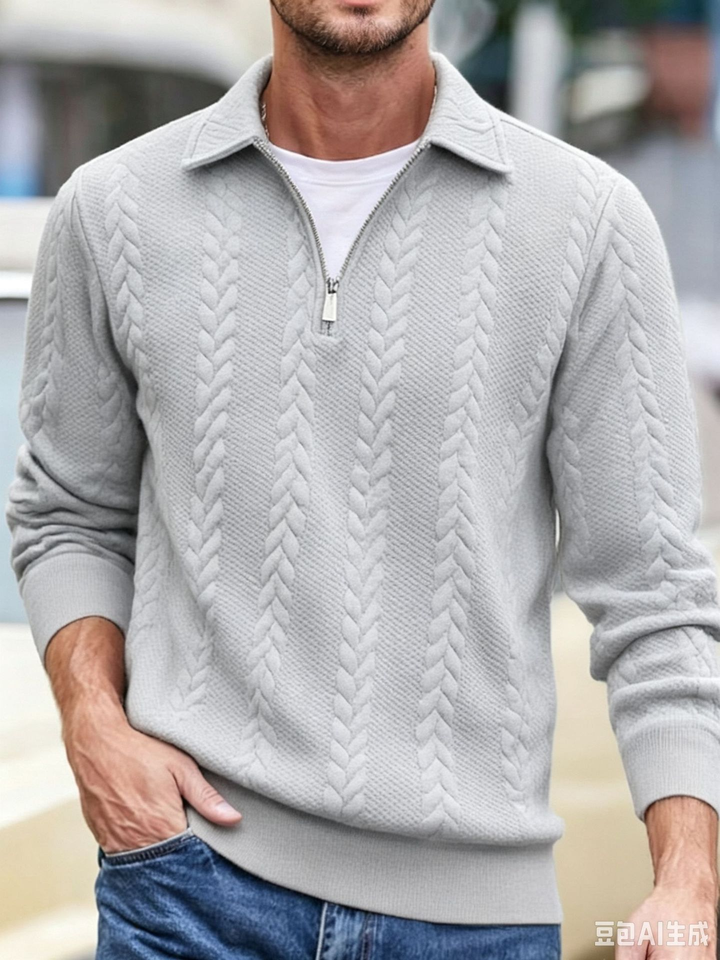 Men's Zip Knit Sweater