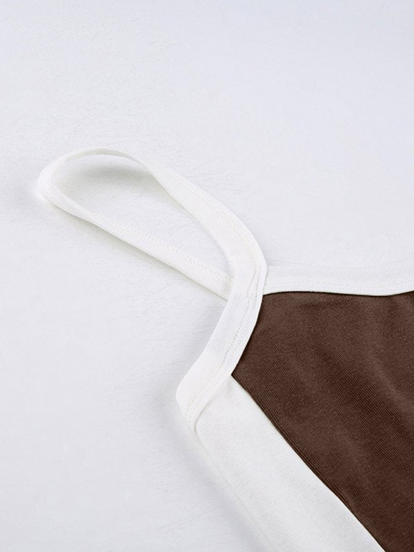 Vintage Contrast Stripe Crop Cami Top