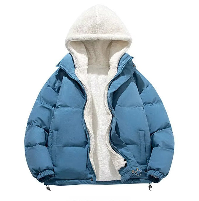 Sherpa Fleece Lined Hooded Puffer Jacket