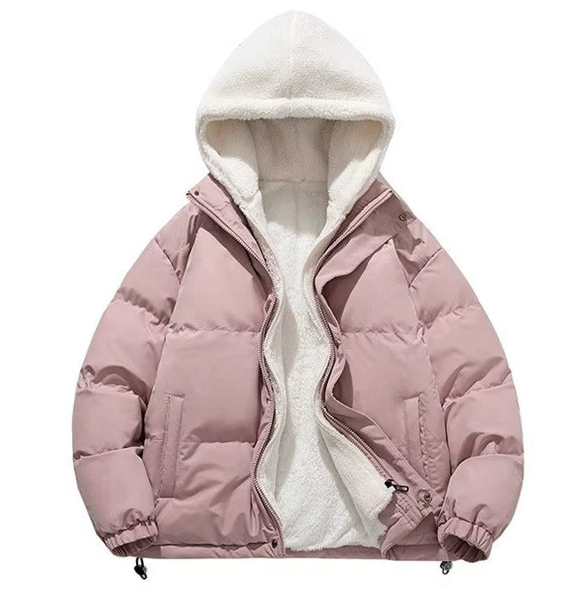 Sherpa Fleece Lined Hooded Puffer Jacket