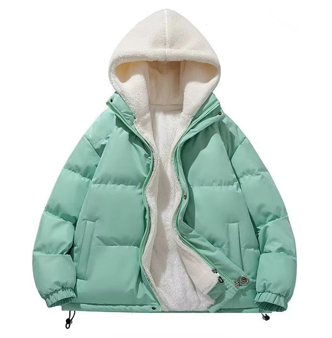 Sherpa Fleece Lined Hooded Puffer Jacket