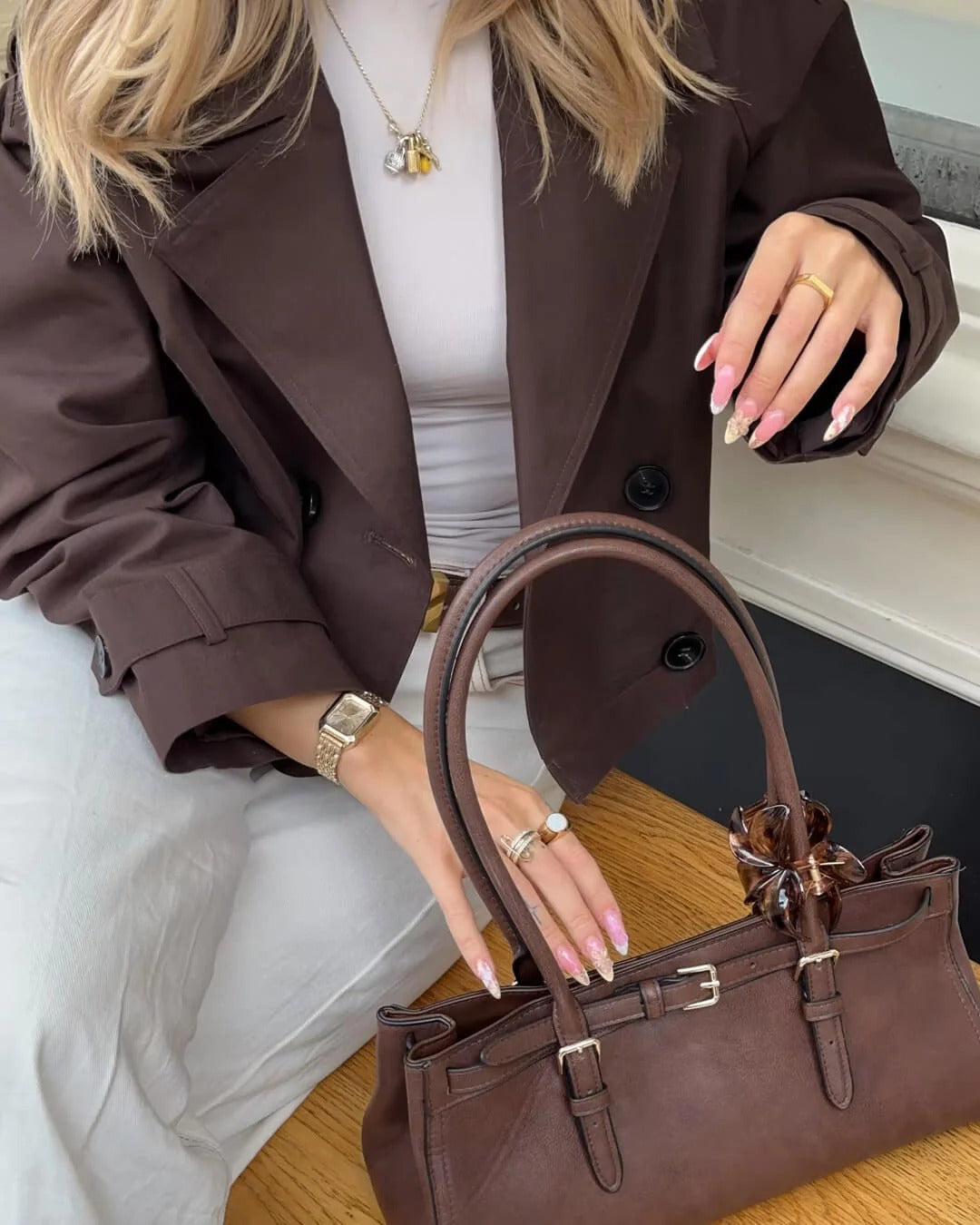 Women's Short Double-Breasted Trench Coat