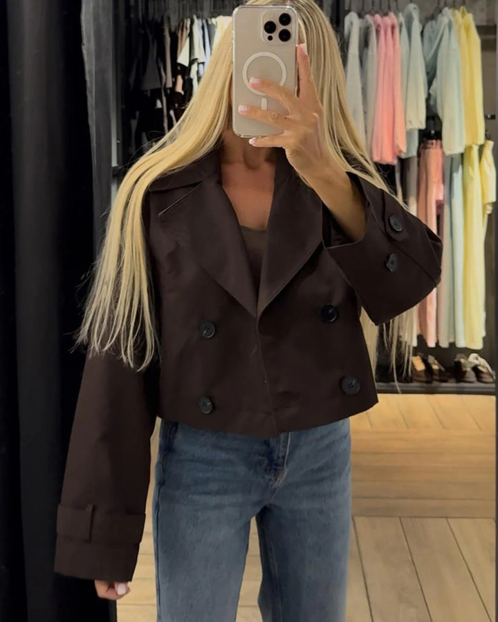Women's Short Double-Breasted Trench Coat