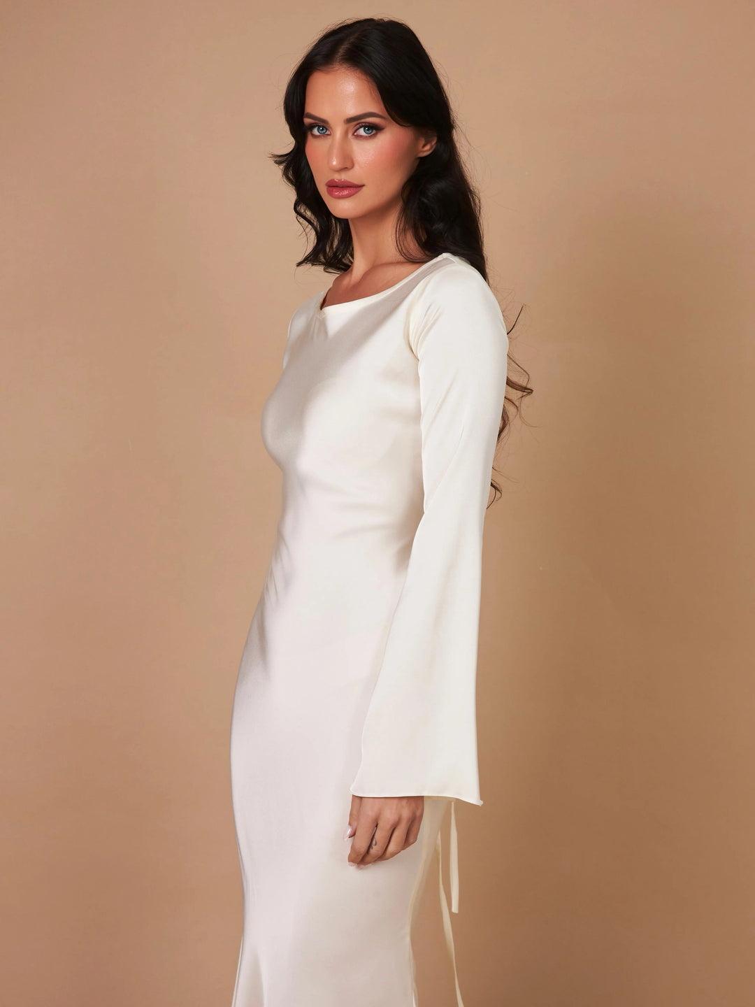 Elegant Long Sleeve Maxi Dress – Sophisticated Evening Gown