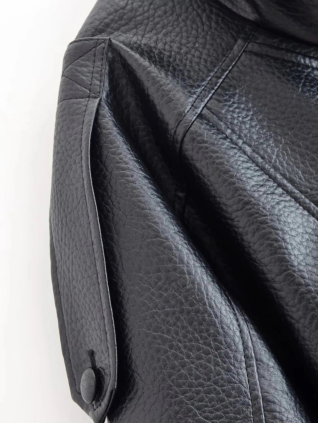 Women's Oversized Faux Leather Bomber Jacket