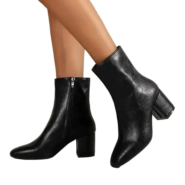 Women's Block Heel Pointed Toe Ankle Boots