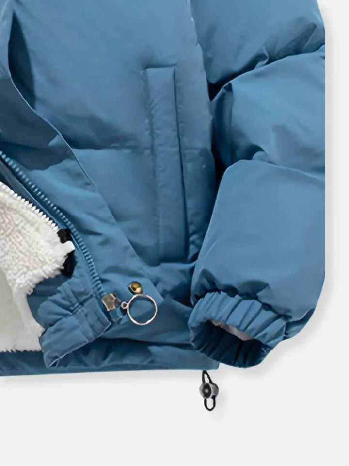 Sherpa Fleece Lined Hooded Puffer Jacket