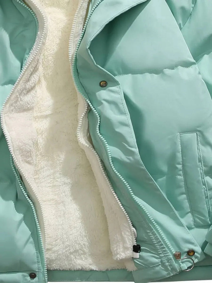 Sherpa Fleece Lined Hooded Puffer Jacket