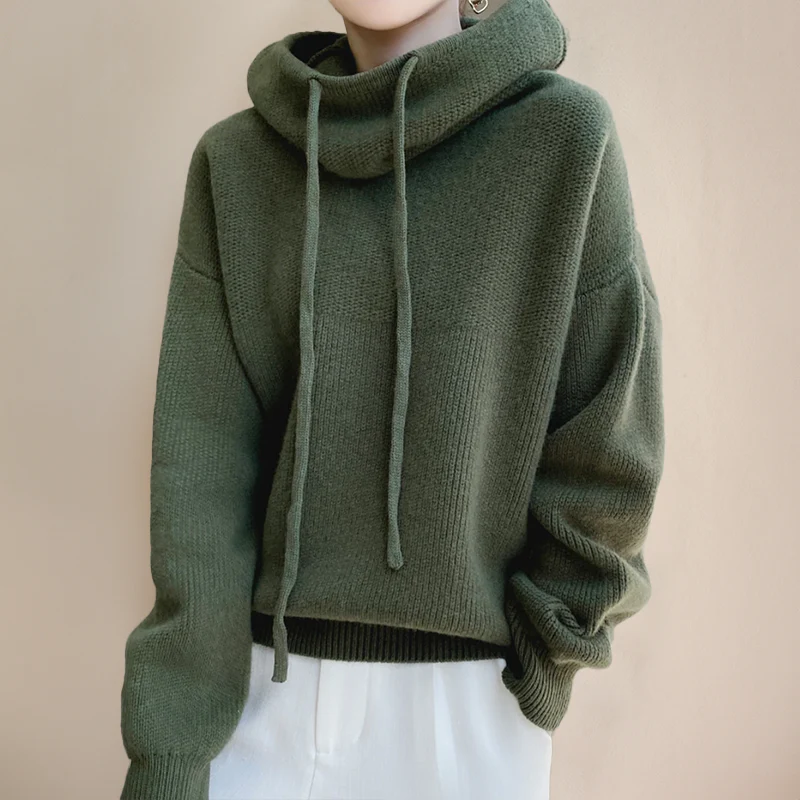 Women's Oversized Knit Hooded Sweater