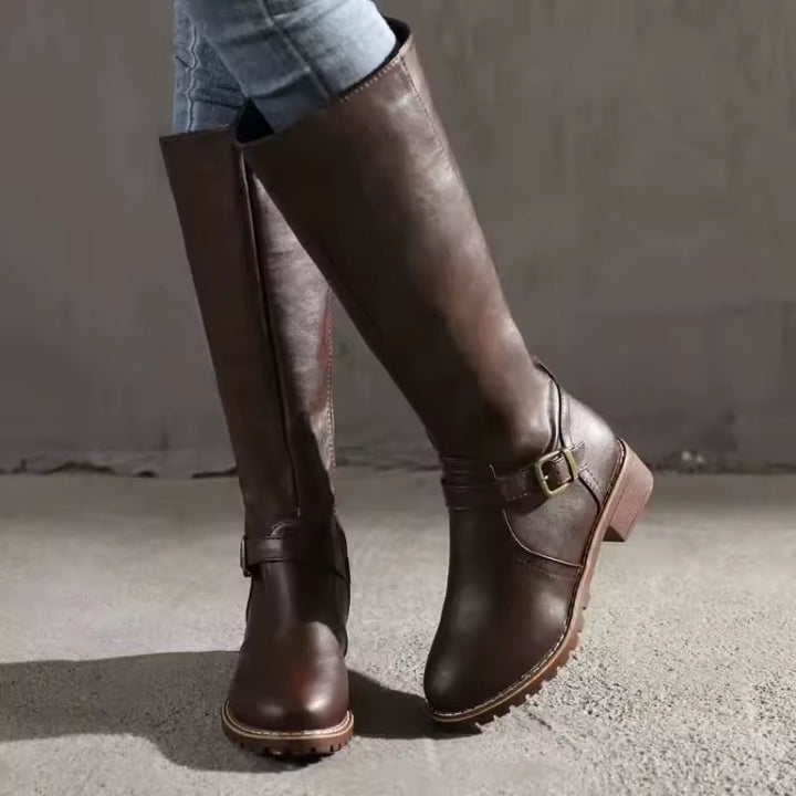 Women's Faux Leather Knee-High Riding Boots