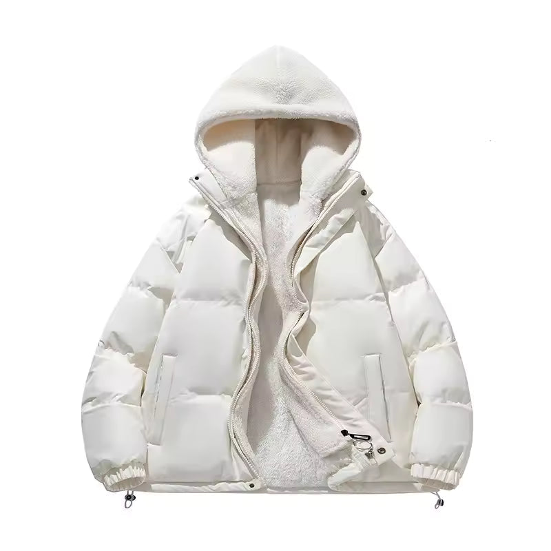Sherpa Fleece Lined Hooded Puffer Jacket