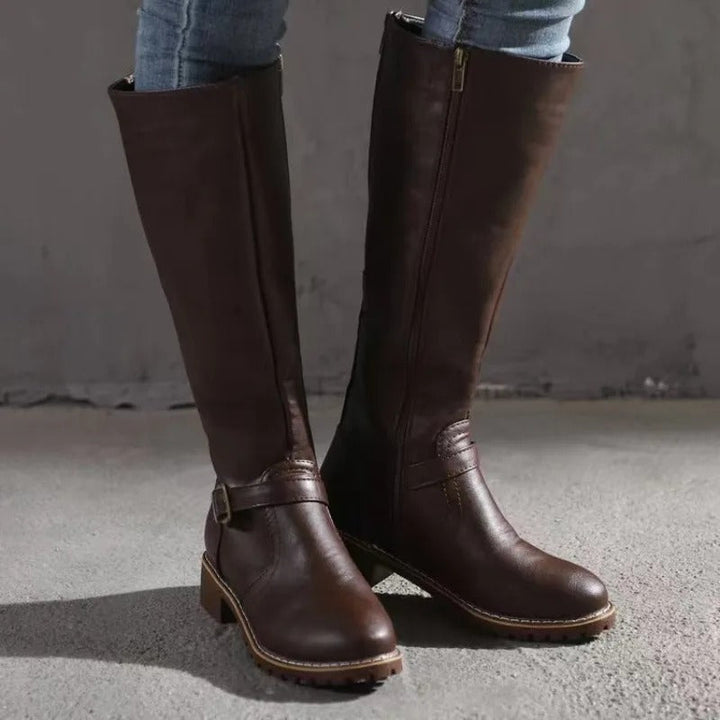 Women's Faux Leather Knee-High Riding Boots