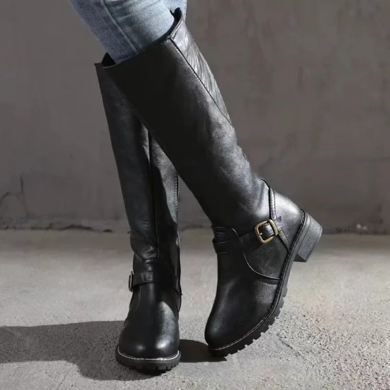 Women's Faux Leather Knee-High Riding Boots