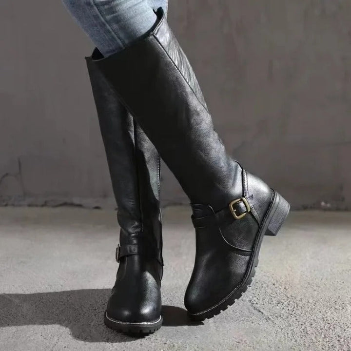 Women's Faux Leather Knee-High Riding Boots