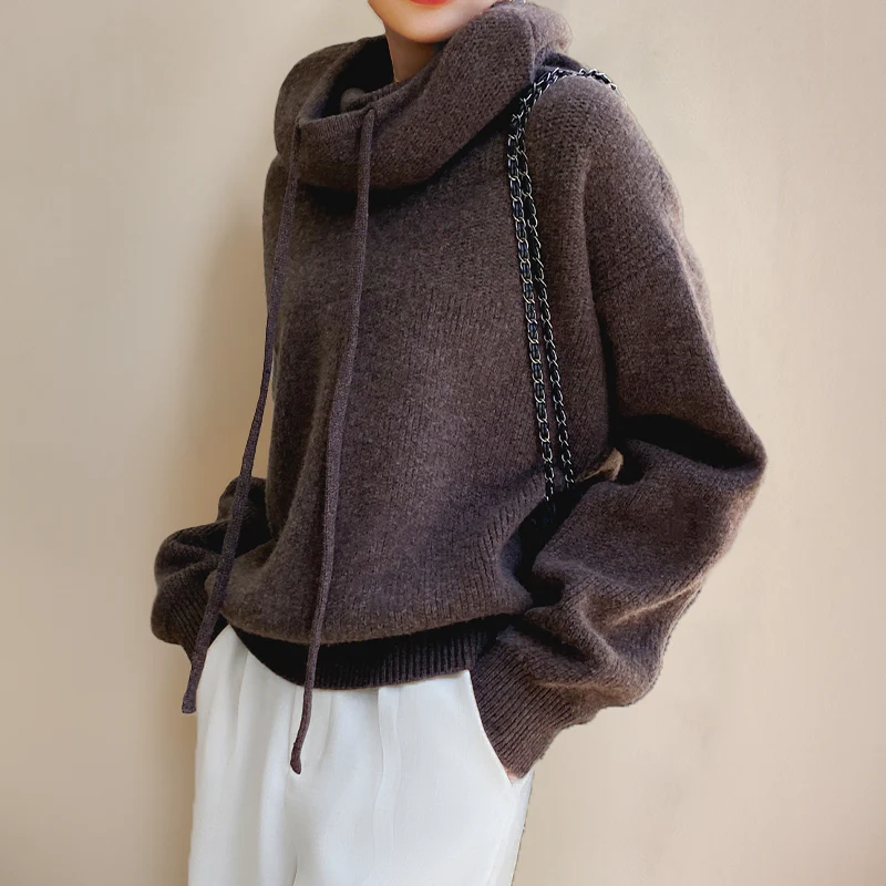 Women's Oversized Knit Hooded Sweater