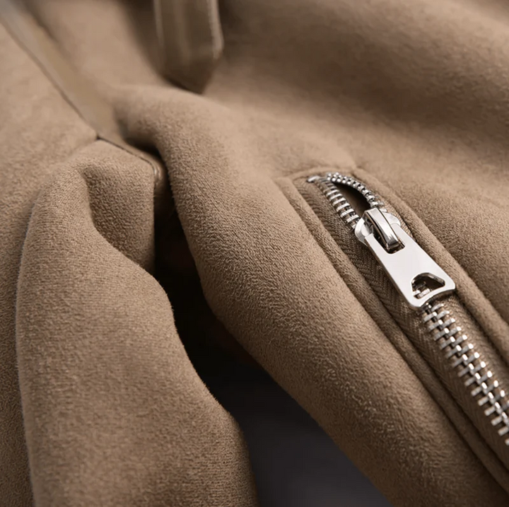 Women's Sherpa-Lined Suede Aviator Jacket