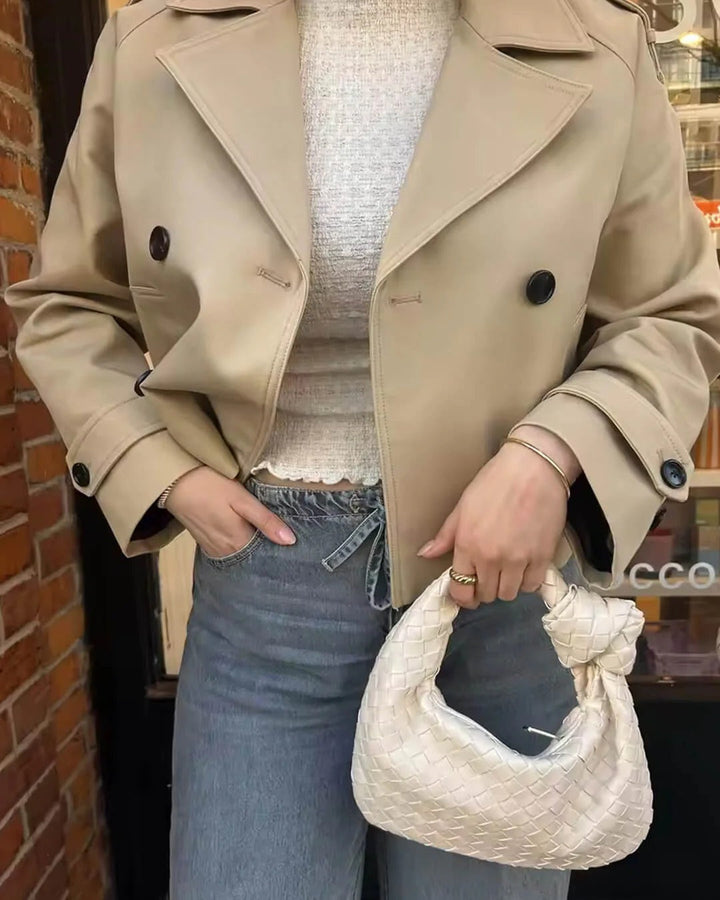 Women's Short Double-Breasted Trench Coat