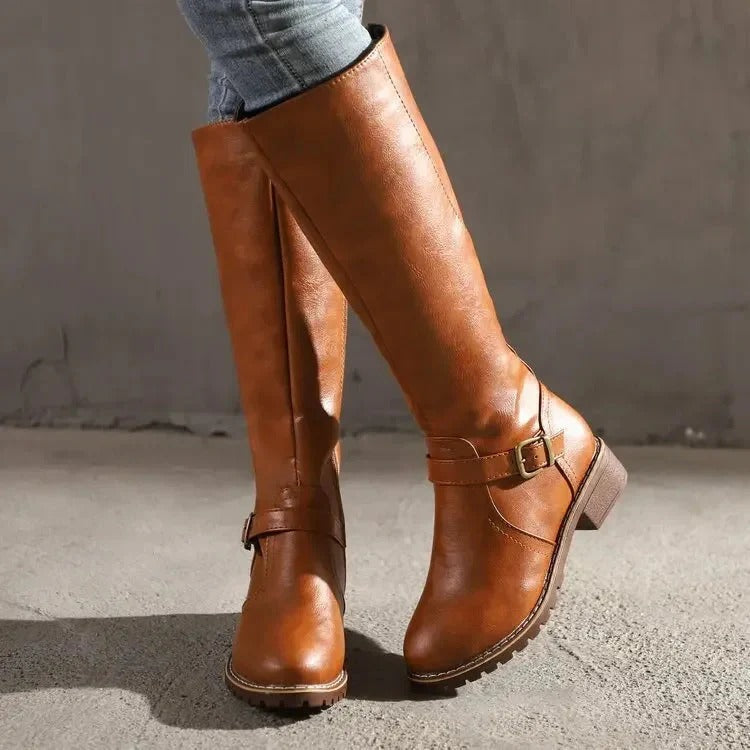 Women's Faux Leather Knee-High Riding Boots