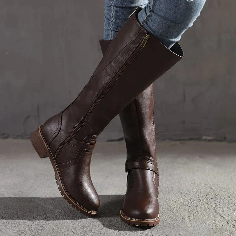 Women's Faux Leather Knee-High Riding Boots