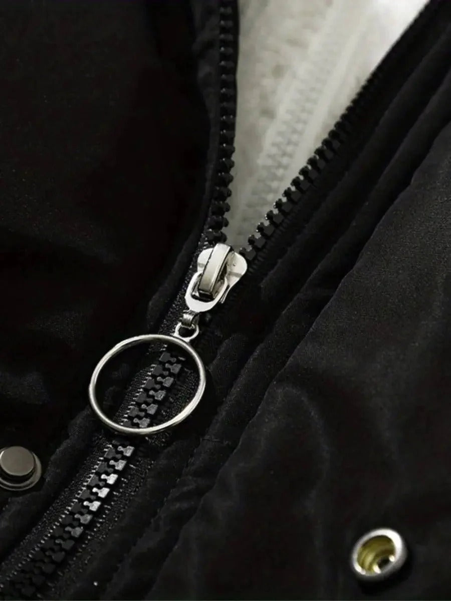 Sherpa Fleece Lined Hooded Puffer Jacket