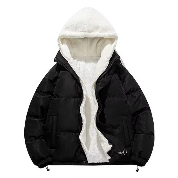 Sherpa Fleece Lined Hooded Puffer Jacket