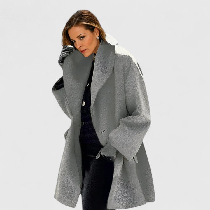 Women's Oversized Wool-Look Coat for Autumn/Winter