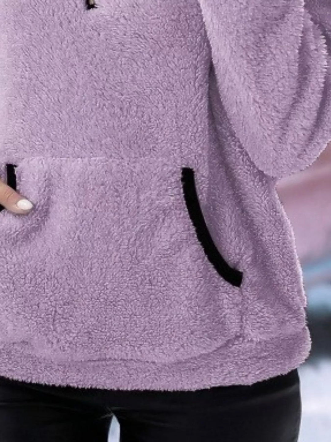 Women's Half-Zip Fuzzy Fleece Pullover Sweater