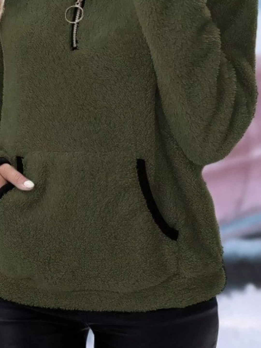 Women's Half-Zip Fuzzy Fleece Pullover Sweater