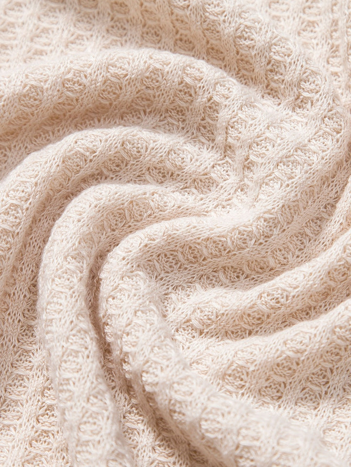 Short Sleeve Waffle Knit Polo