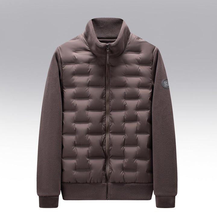 Men's Fleece-Trim Quilted Down Jacket