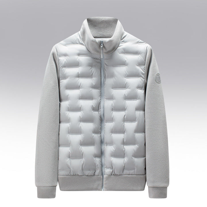 Men's Fleece-Trim Quilted Down Jacket