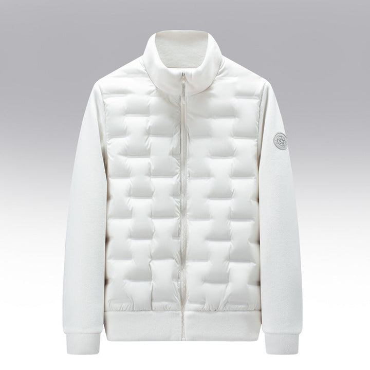 Men's Fleece-Trim Quilted Down Jacket