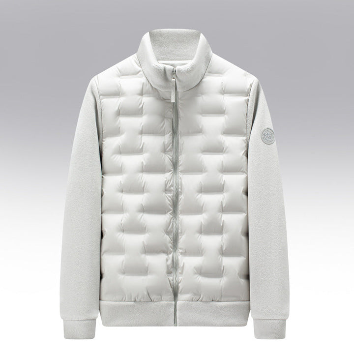 Men's Fleece-Trim Quilted Down Jacket