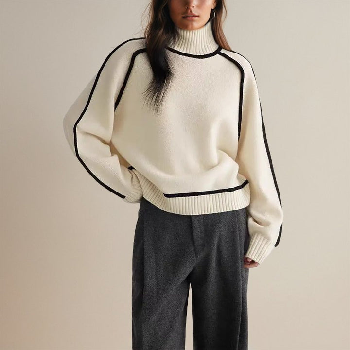 Women's Color-Block Turtleneck Sweater