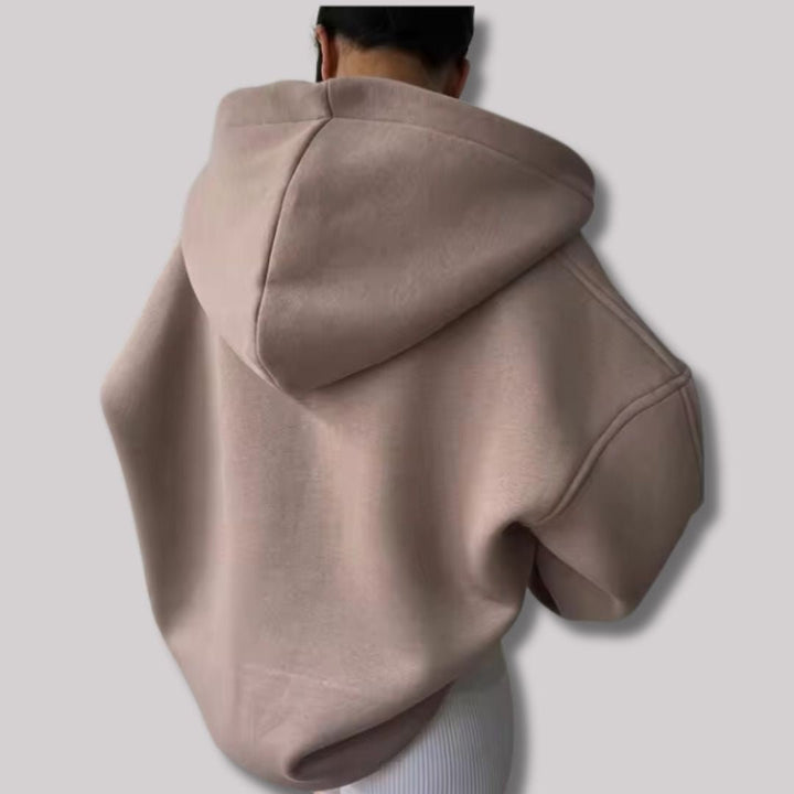Oversized Pullover Hoodie with Open V-Neckline