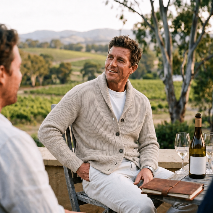 Men's Cotton Blend Shawl Collar Cardigan