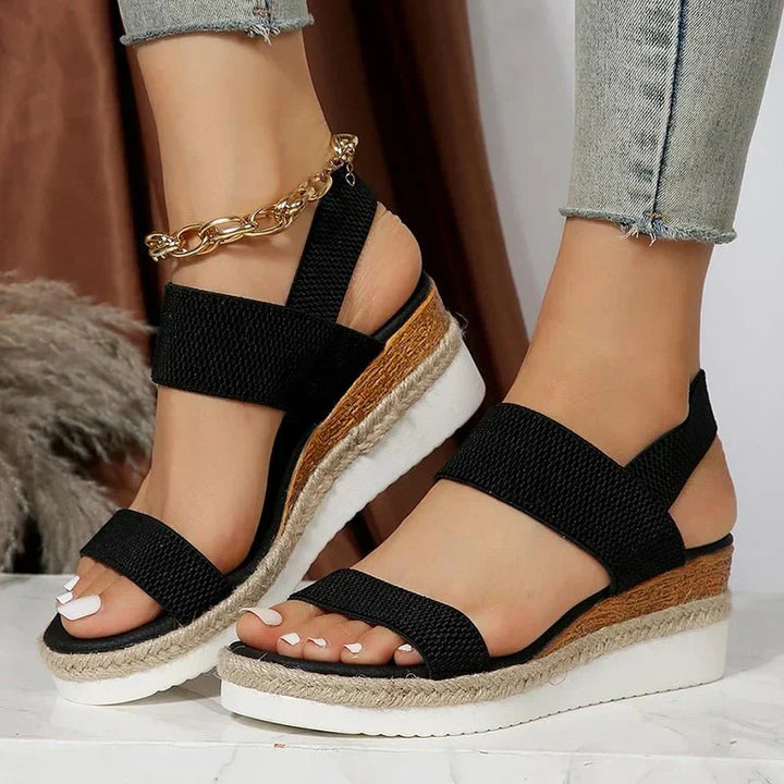 Comfortable Stretch Strap Platform Sandals