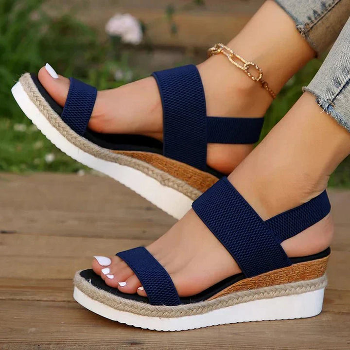 Comfortable Stretch Strap Platform Sandals