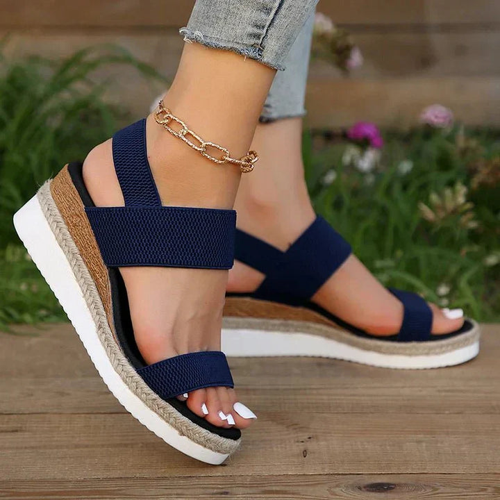Comfortable Stretch Strap Platform Sandals
