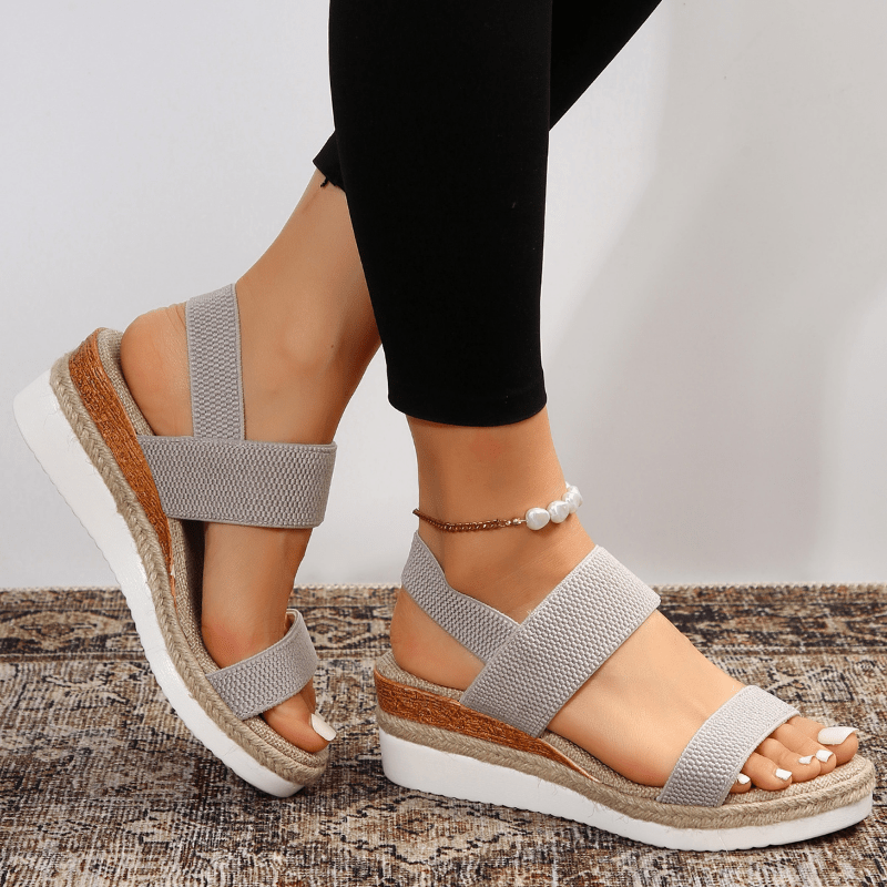 Comfortable Stretch Strap Platform Sandals